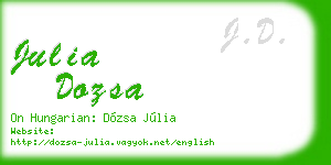 julia dozsa business card